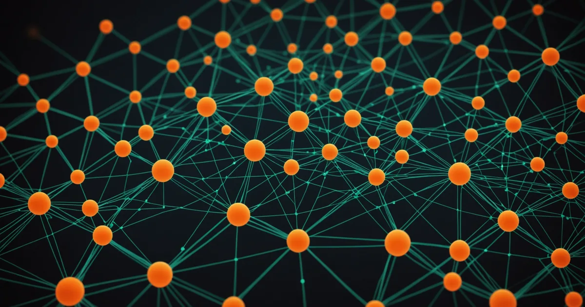 Abstract network graph illustrating fake account cluster detection